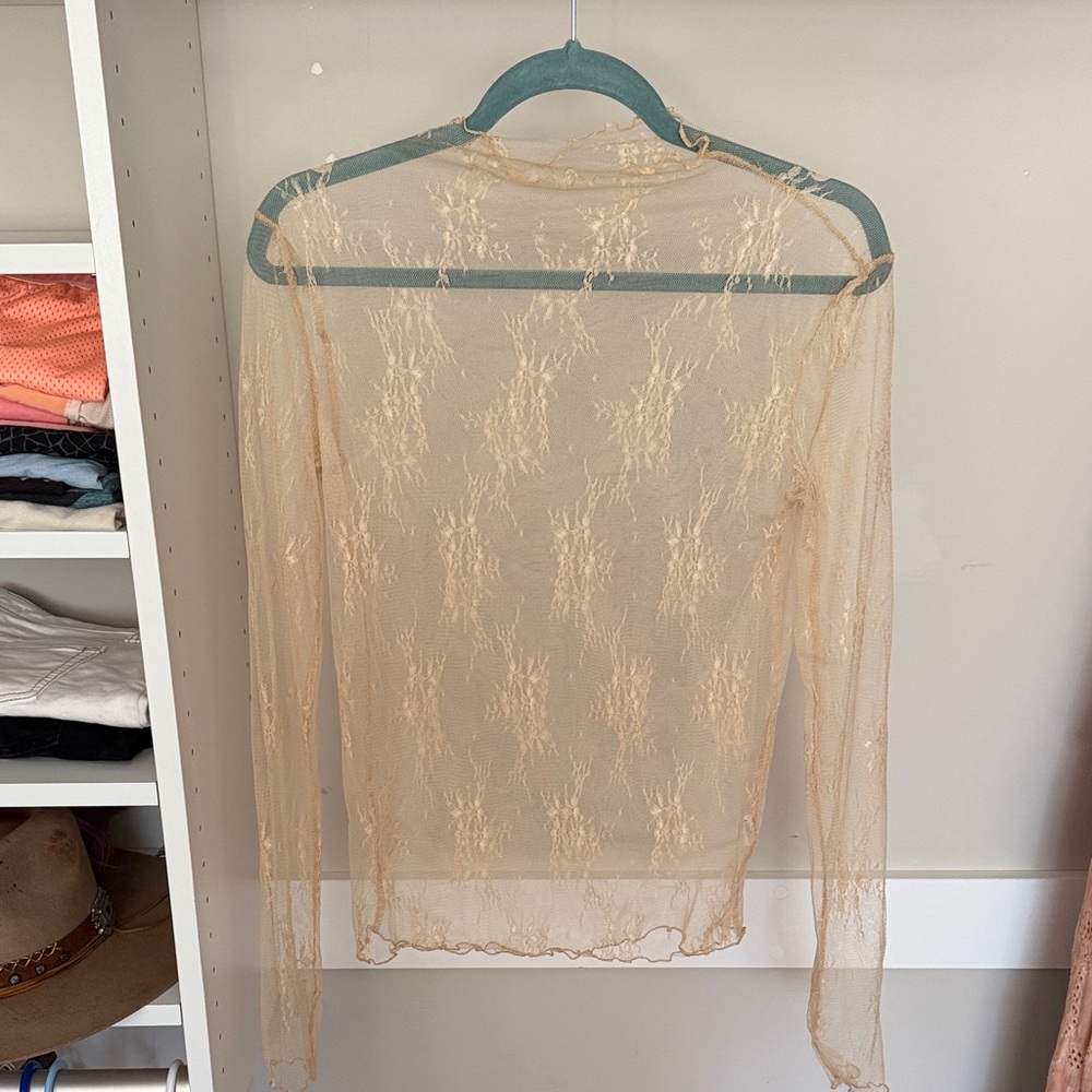 Sheer Lace Long Sleeve Top